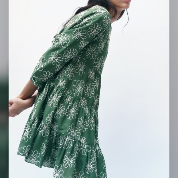 Flower Embroidered Linen Dress - Picture 2 of 7